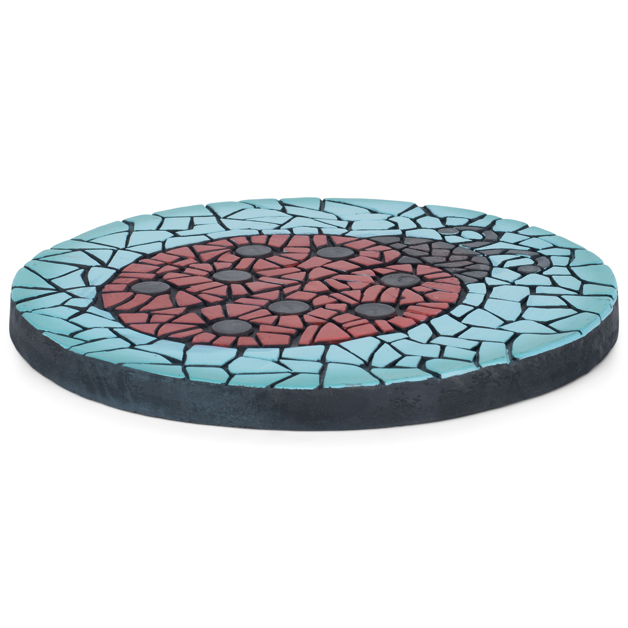 Ladybug Mosaic 10 In Square Red Black Blue Concrete Stepping Stone