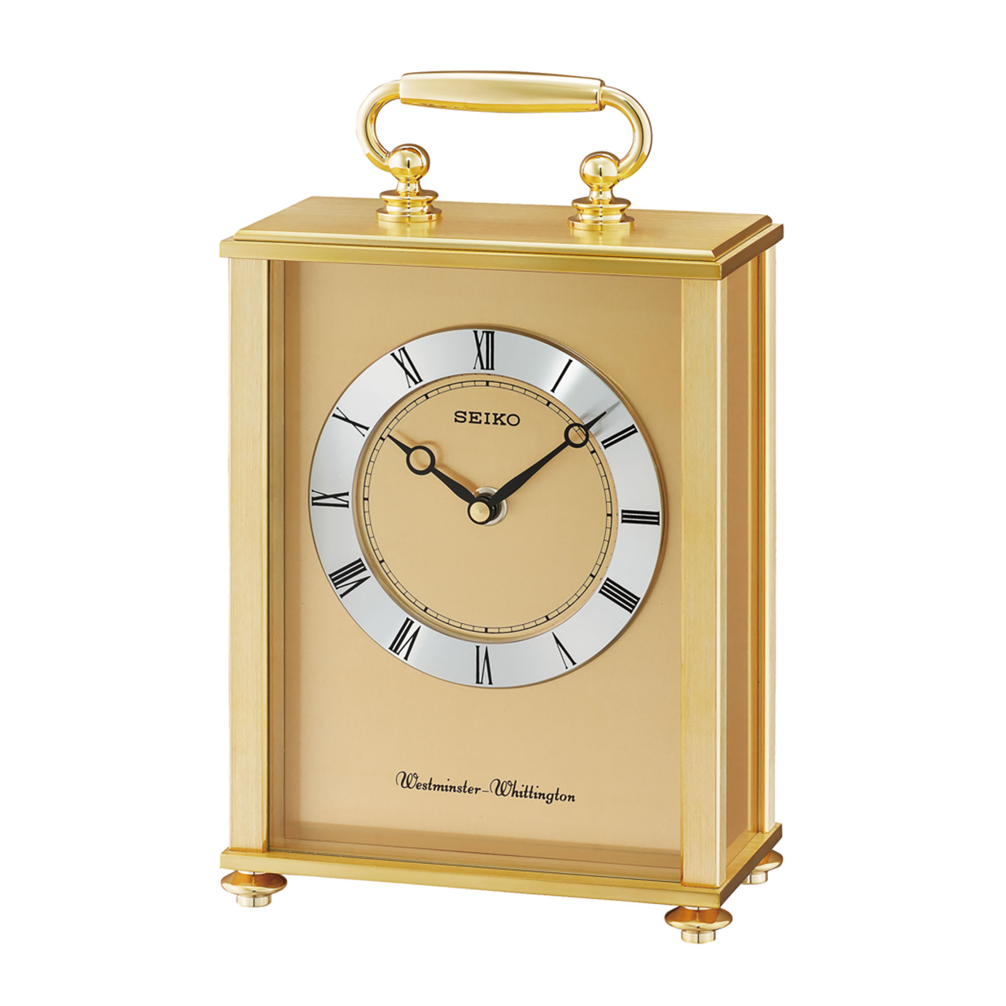 Seiko Clocks Tama Gold Tone 8 x 6 Inch Dual Chime Mantle Desk Clock 29665129499 | eBay